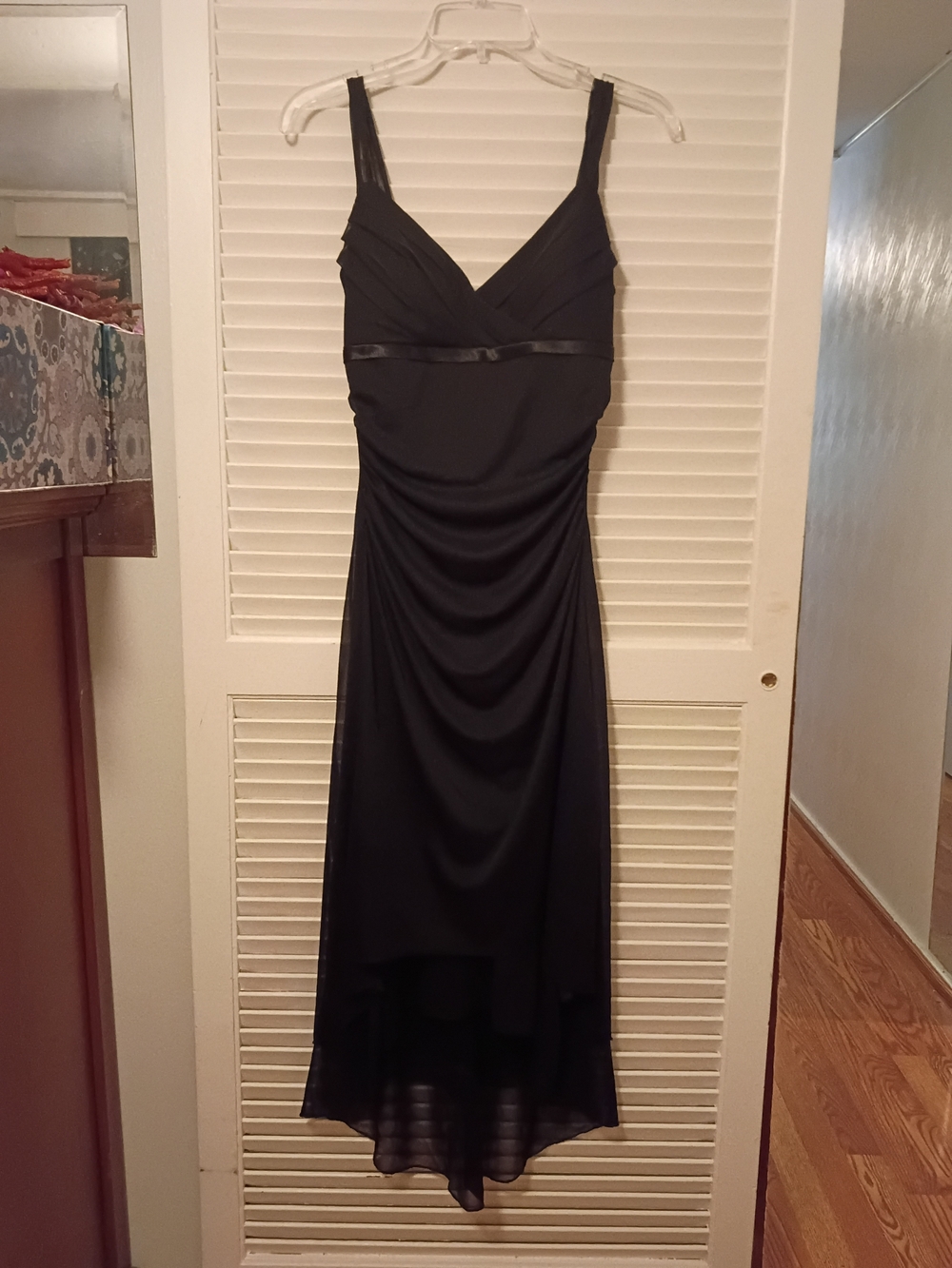 Ruby Rox Black V-Neck Ruched High-Low Dress - Picture 2 of 6